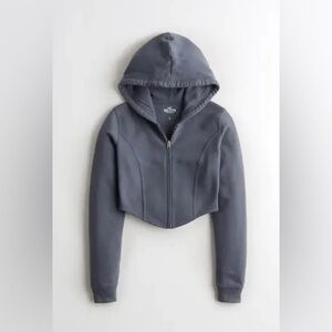 NWT Hollister crop full-zip corset hoodie